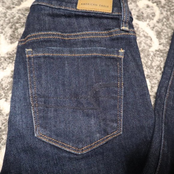 American Eagle Dark Blue Wash Hi-Rise Jegging, 2 - Picture 2 of 10